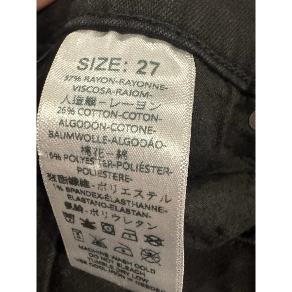 Free People Black Hi-Rise Jeans Size 27 Stretch Skinny Made in USA